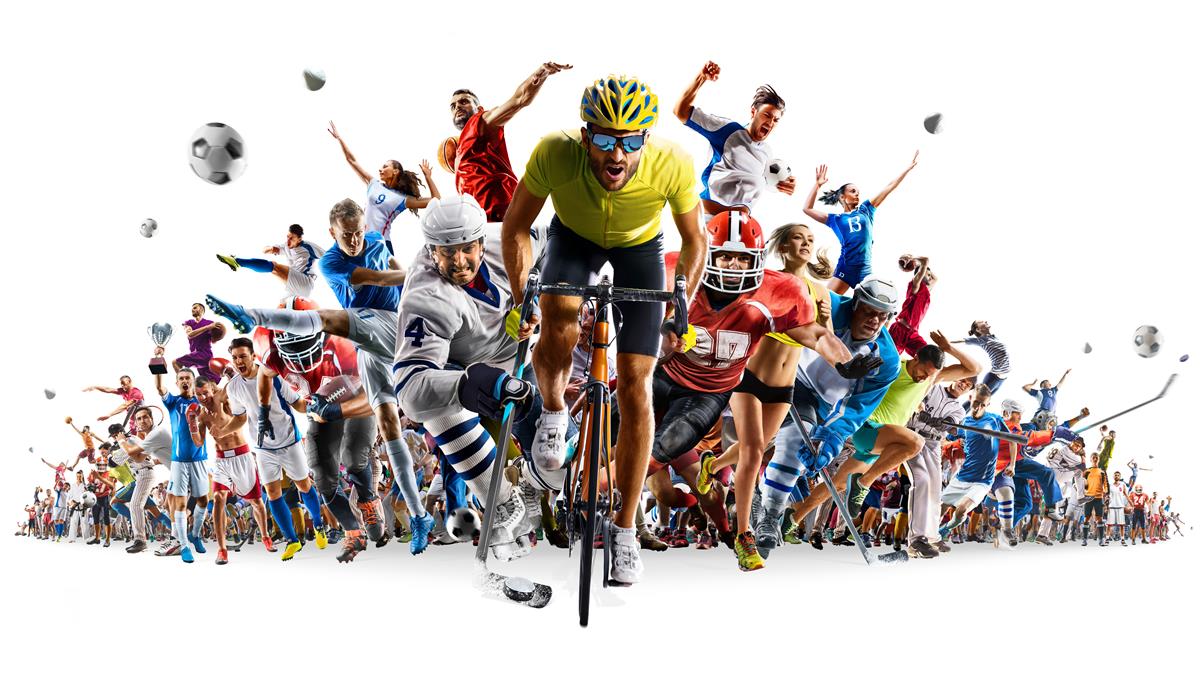 Bilde av en veldig stor mengde idrettsutøvere fra veldig mange ulike idretter - Klikk for stort bilde